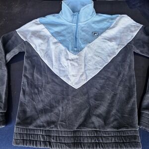 Vintage Fila Jacket Womens Small  Blue & White Quarter Zip Track Jacket‎